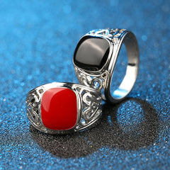 Black Enamel Fashion Men's Ring