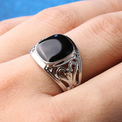 Black Enamel Fashion Men's Ring