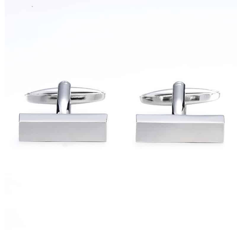 Men's Minimalistic Silver Cufflinks