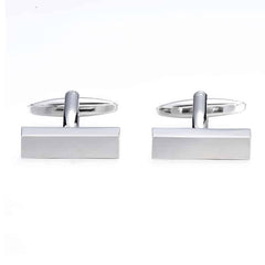 Men's Minimalistic Silver Cufflinks