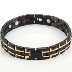 Men's Contrast Details Stainless Steel Magnetic Bracelet