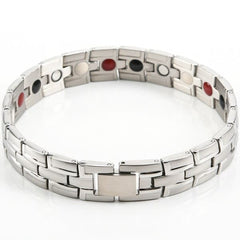 Men's Contrast Details Stainless Steel Magnetic Bracelet