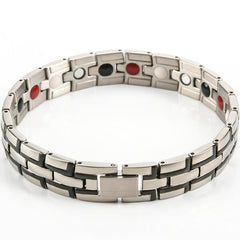 Men's Contrast Details Stainless Steel Magnetic Bracelet
