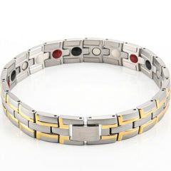 Men's Contrast Details Stainless Steel Magnetic Bracelet