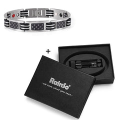 Men's Carbon Fiber Detail Magnetic Bracelet