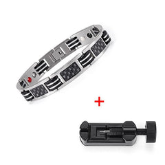 Men's Carbon Fiber Detail Magnetic Bracelet