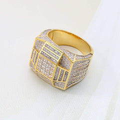 Men's Iced Out Wide Cubic Zirconia Rings