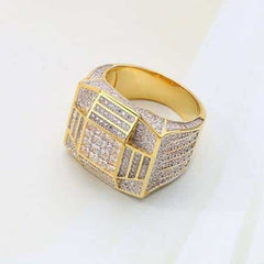 Men's Iced Out Wide Cubic Zirconia Rings