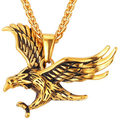 Eagle Design Steel Men's Pendant Necklace