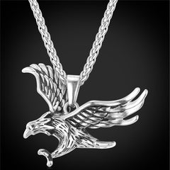 Eagle Design Steel Men's Pendant Necklace