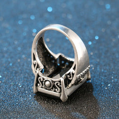 Men's Luxury Black and Silver Ring