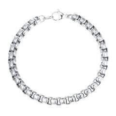 Casual Steel Box Chain Link Men's Bracelet