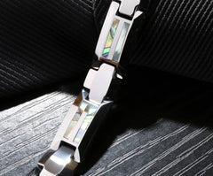 Men's Natural Shell and Tungsten Steel Bracelet
