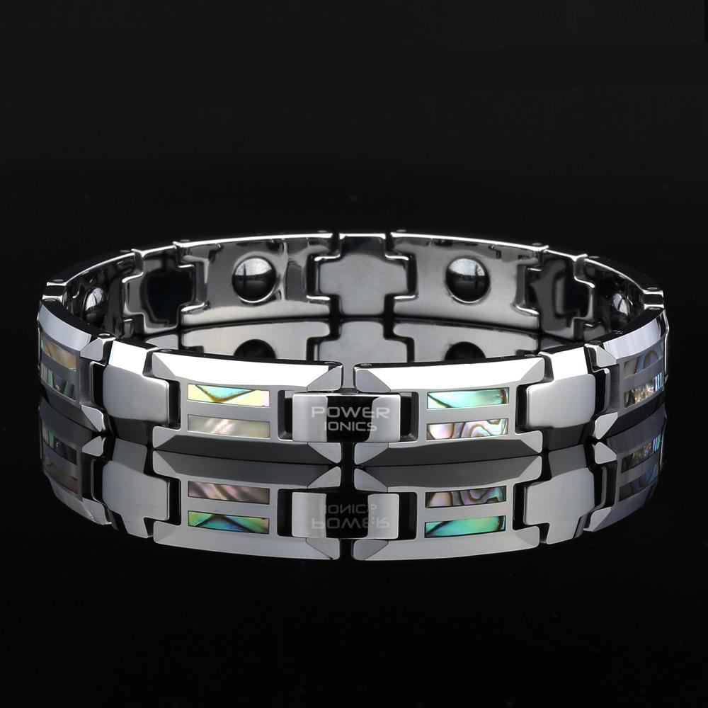 Men's Natural Shell and Tungsten Steel Bracelet