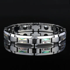 Men's Natural Shell and Tungsten Steel Bracelet