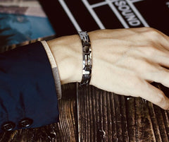 Men's Natural Shell and Tungsten Steel Bracelet