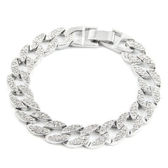 Men's Iced Out Link Chain Rhinestones Bracelets