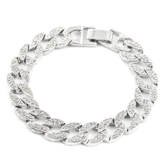 Men's Iced Out Link Chain Rhinestones Bracelets