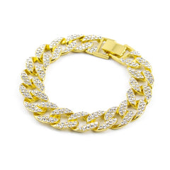Men's Iced Out Link Chain Rhinestones Bracelets