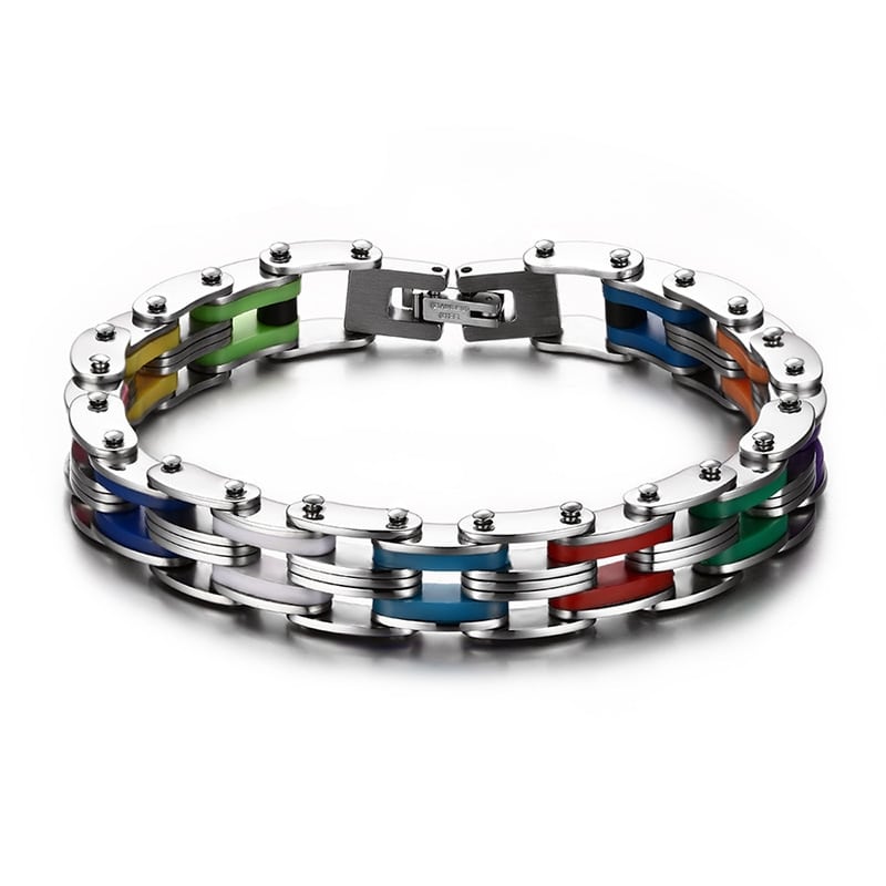 Men's Colorful Stainless Steel Chain Bracelet