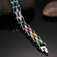 Men's Colorful Stainless Steel Chain Bracelet