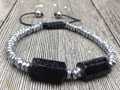 Black Toumaline and Hematite Bracelet