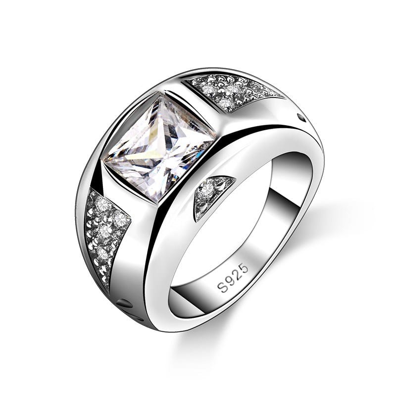Fashion 925 Sterling Silver Square Rings