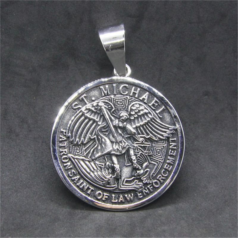 St Michael Round Pendant