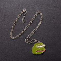 Sad Pepe Frog Pendant Necklace