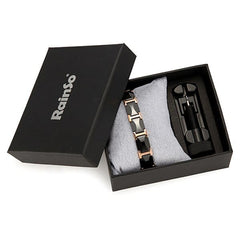 Men's Black Solid Ceramic Magnetic Bracelet