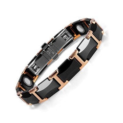Men's Black Solid Ceramic Magnetic Bracelet