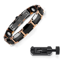 Men's Black Solid Ceramic Magnetic Bracelet