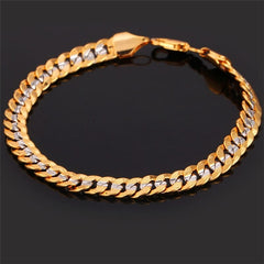 Two-Tone Curb Chain Link Men's Bracelet
