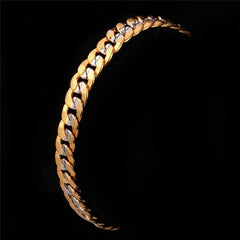 Two-Tone Curb Chain Link Men's Bracelet