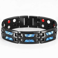 Men's Blue Mosaic Magnetic Bracelet