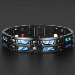 Men's Blue Mosaic Magnetic Bracelet