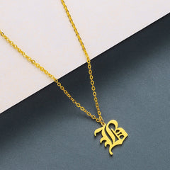 Men's Gothic Letter Shaped Pendant Necklace
