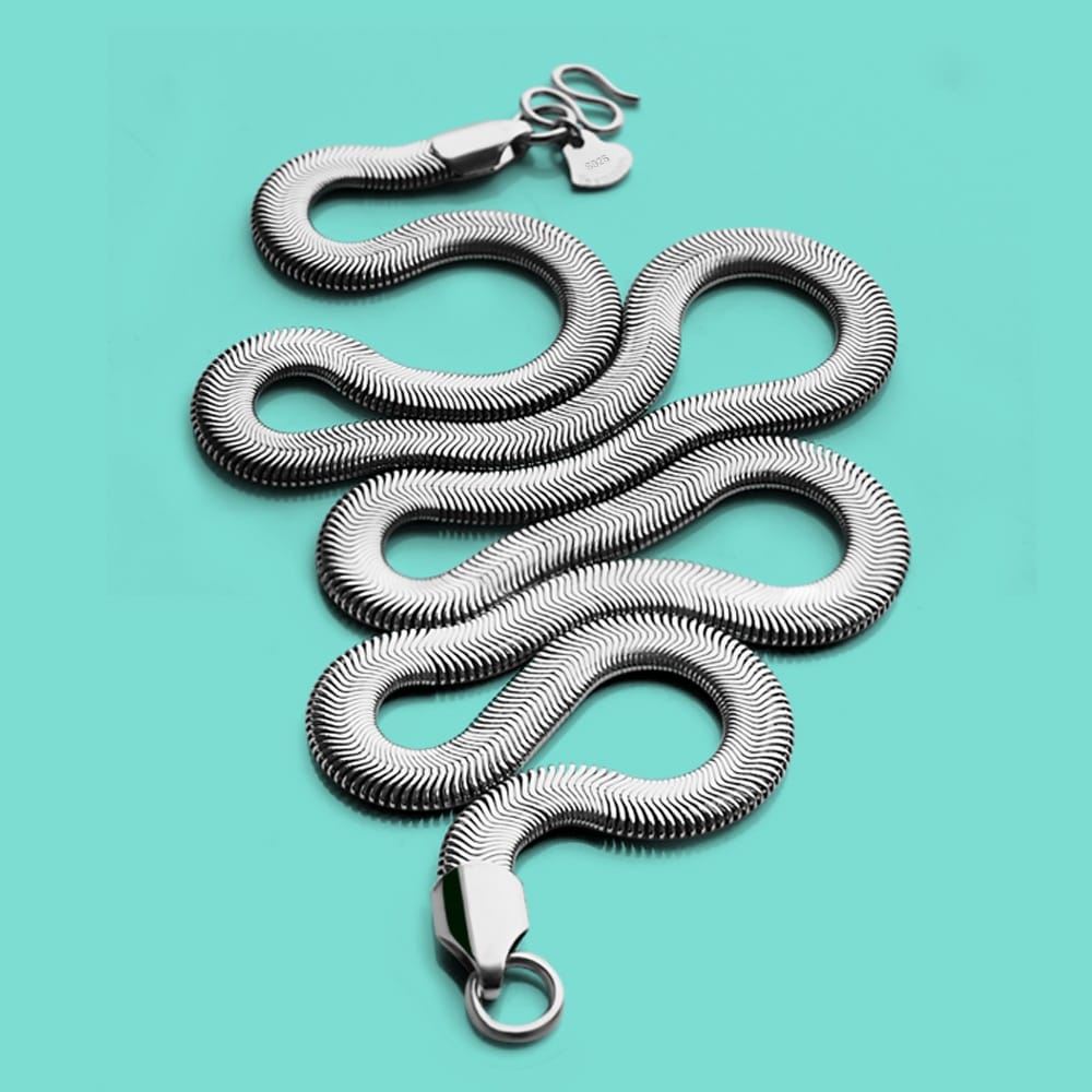 Men's 925 Silver Snake Chain Necklace