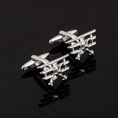 Silver Airplanes Cufflinks