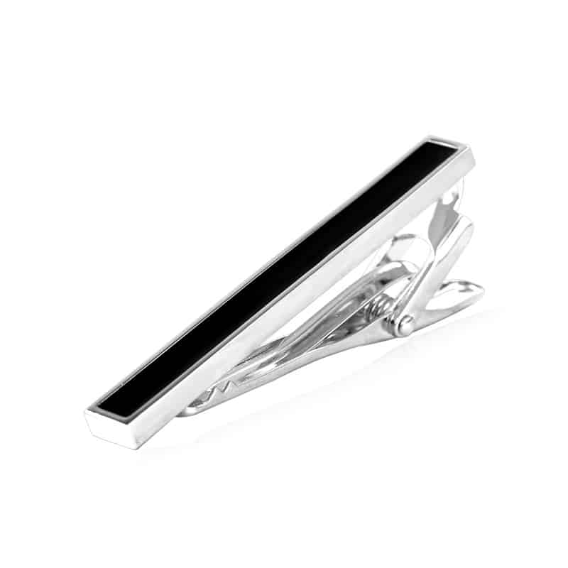 Elegant Enamel-Decorated Men's Tie Clip