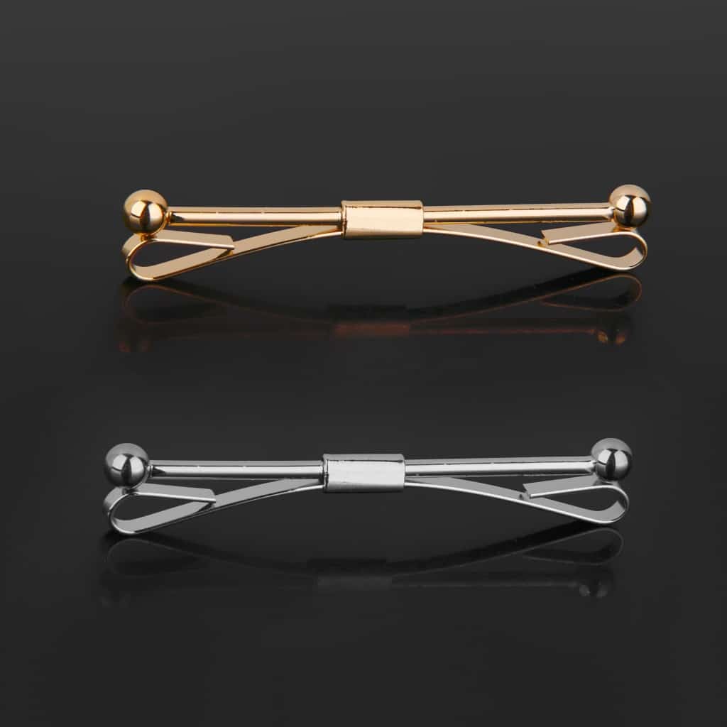 Bar Shaped Tie Pins Pair