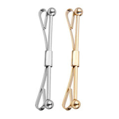 Bar Shaped Tie Pins Pair