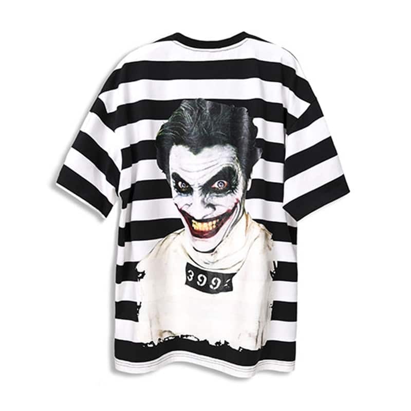 Harajuku Cotton Men's T-Shirt with Joker Print