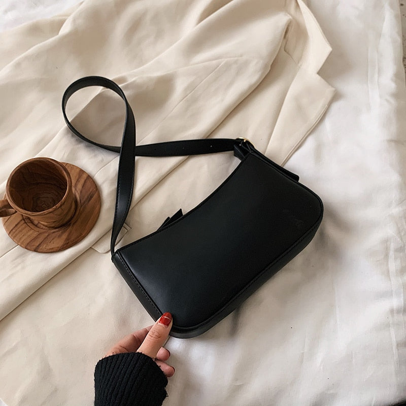 Women's Solid Color Small PU Leather Bag