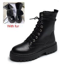 Women's Fashion Leather High Ankle Boots