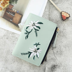 Women's  Flower Embroidery Short Wallet