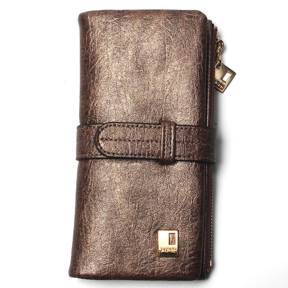 Women's Nubuck Leather Long Wallet