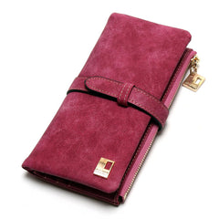 Women's Nubuck Leather Long Wallet