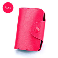 Business Colorful Genuine Leather Women's Card Holder