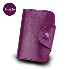 Business Colorful Genuine Leather Women's Card Holder